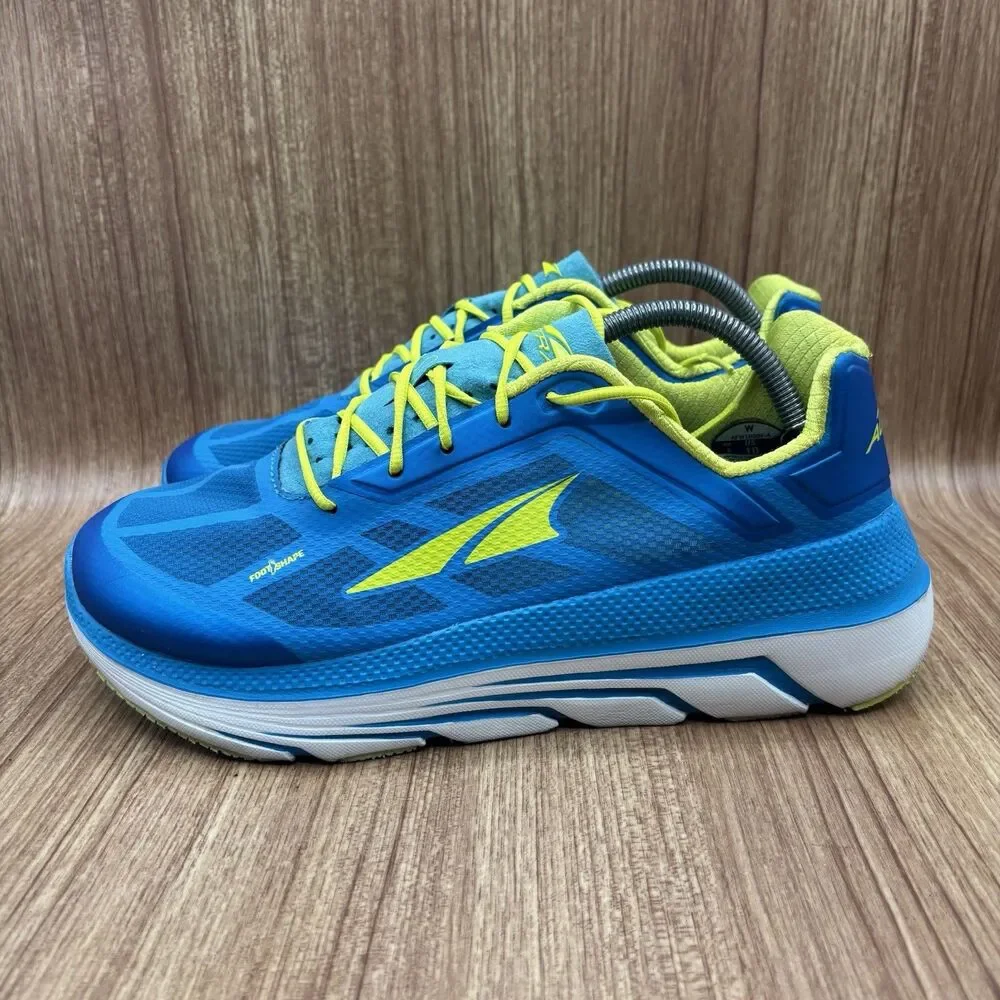 Altra Duo Running Shoes Womens 10 Blue Lime Green AFW1838F-4 Zero Drop Sneakers